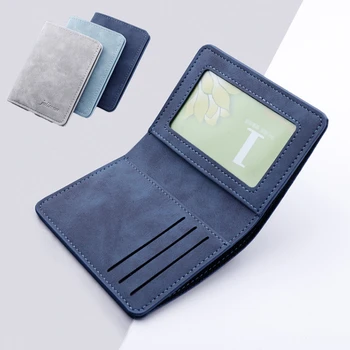 Мъжки / дамски моден портфейл ID/кредитна карта притежател портфейл за мъже Multi-Card BagHolder две пъти малък портфейл черно/сиво монета чанта