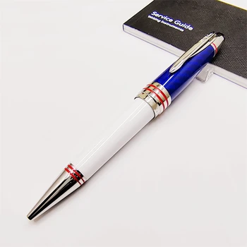 Луксозен JFK Blue White Ballpoint Rollerball Pens Limited Edition MB Fountain Ink Writing Office канцеларски материали със сериен номер