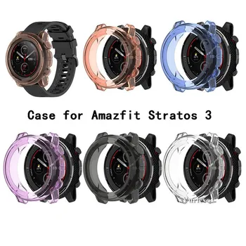 100pc Ултра-тънък TPU калъф за часовник за Amazfit 3 Smart Watch Замяна на половин капак на екрана Shell за Amazfit3 Watch