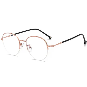 50mm Удобни ретро кръгли алуминиеви очила за жени с модерни очила Рамки за диоптрични очила за мъже 70087