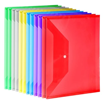 6-парче прозрачен плик файл чанта папка файл чанта за съхранение на файлове с катарама за файл канцеларски инструмент организиране