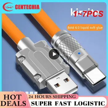  1 ~ 7PCS 7A Super-Charge USB-C към USB тип C кабел Soft силиконов тип-C бързо зареждане кабел тел за бързо зареждане