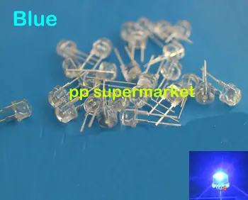  100PCS DIP LED 8mm Blue 460nm 0.5 Watt Широкоъгълни ярки светодиоди с висока мощност 0.5w