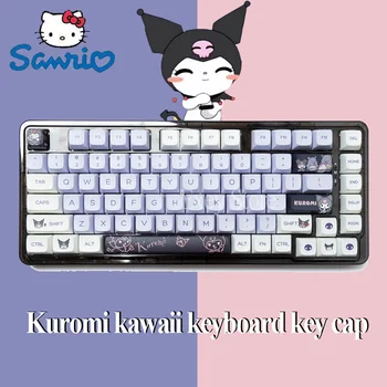 146 Клавиши Sanrio Kuromi Kawaii Keycap Xda Височина Pbt Механична клавиатура Key Cap Момиче Gaming Key Caps Геймъри училище офис