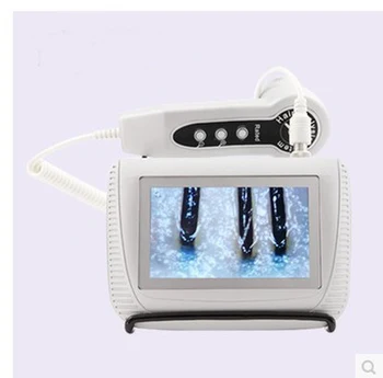5 инчов LCD екран Цифрова система за диагностика на кожата Анализ на анализатора на косата Преносим акумулаторен скенер Рамка за замразяване Фиксирана