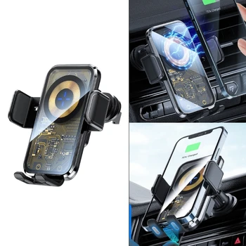 Car Air Outlet Стойка за телефон GPSSupport скоба кола Air Vent Телефон Безжично зареждане Holder Удароустойчив автоматичен сензор