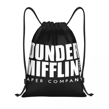The Office TV Show Dunder Mifflin Paper Company Шнур раница спортна фитнес чанта за жени мъже обучение Sackpack