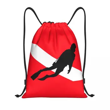 Персонализирана водолаз надолу флаг шнур раница чанти жени мъже лек гмуркане фитнес спортни чували чували за пазаруване