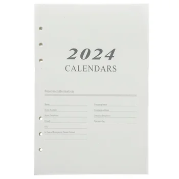2024 Книга с дневен ред на английски език в страница A5 Planner Journal Практическо писане Notepad Office аксесоар Daily Binder клипове