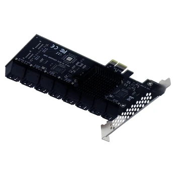 16 порт SATA 6Gbps PCI Express контролер карта PCI-E 1X към SATA III адаптер / конвертор PCIe щранг разширителен адаптер съвет
