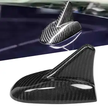 Огледален капак Сухи въглеродни влакна кола покрив перка антена покритие Trim годни за Maserati Quattroporte Ghibli 2013-2020 кола огледало