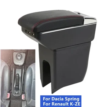За Dacia Spring подлакътник кутия За Renault K-ZE център кола съхранение кутия вода чаша държач пепелник USB кола интериор модернизиране части