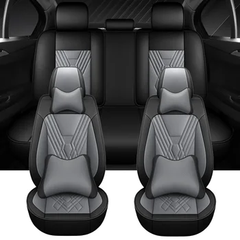 Пълен комплект кожени калъфи за столчета за кола за VW Touareg Polo 9N Opel Astra H Vectra C Mazda 6 GG BMW X5 F15 F10 E53 F34 Авто аксесоари