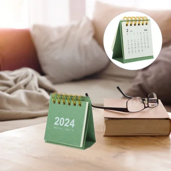 Малък настолен календар 2024 Мини месечен настолен постоянен календар Академична година Flip Desk календари Стикери за планиране