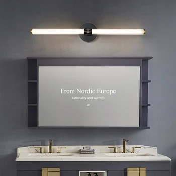 JMZM Nordic мед огледало предна светлина минималистичен LED стена sconce лампа за баня тоалетна грим огледало кабинет спалня осветление