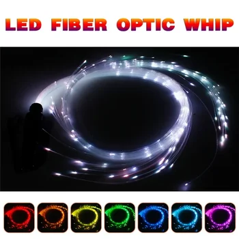 150CM оптични танцови камшици 360 ° въртене оптичен LED влакна танци камшик Повече режими и ефекти светят Размахване на празнично осветление