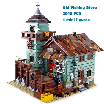 2049 бр. Стар риболовен магазин строителни блокове тухли рибарска къща модел съвместим 21310 16050 Детски рожден ден коледни играчки подарък