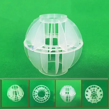 1500Pc / партида био филтърни топки Многостенна куха топка Зелено съоръжение пречистване на отпадъчни води Отстраняване на CO2 Биохимични сферични филтърни среди