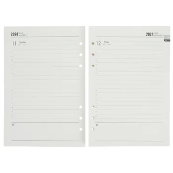 Loose-leaf Daily Academic Planner Note Taking Book 2024 Schedule Planner English Notebook(a5)