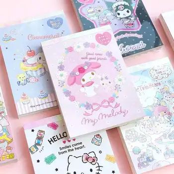 Sanrio Handbook Hello Kitty Mymelody Kuromi Cartoon Cute Cinnamoroll Thickened Girl's Heart Notebook Pad Pad