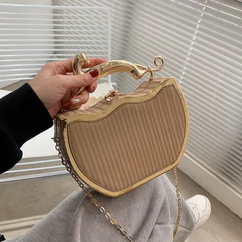 Луксозен дизайнер ивица отпечатани дамски чанти мода верига едно рамо crossbody чанта нови дами кутия форма пратеник чанта