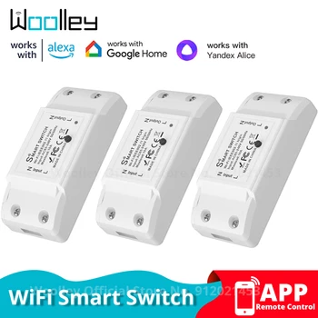 WiFi превключвател Интелигентен дом универсален прекъсвач APP безжично дистанционно управление таймер LED светлина превключвател подкрепа Алис Алекса Google Асистент