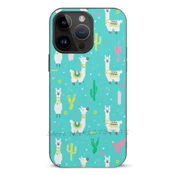 Llama Fashion Fiber Skin Case Калъф за телефон за Apple Iphone 14 13 12 11 Plus Pro Max Mini Xr 7 8 Cover Llama Alpaca Животни