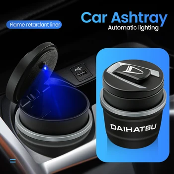 Автомобилен пепелник LED светлина бездимен авто пепелник огнезащитни цигарена кутия за Daihatsu Териос Сирион Yrv Feroza Charade