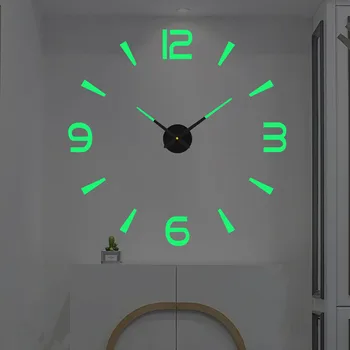 40см стена часовник стена стикер Гледайте DIY без рамки огледало стикери кварц Duvar Saat Klock модерен ням часовник reloj de pared