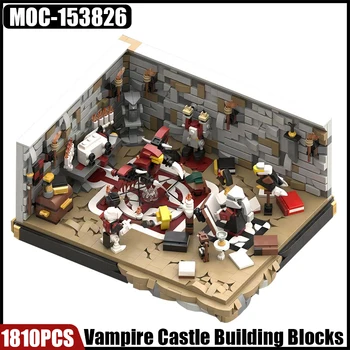 MOC Средновековен дух смърт майстор кръв демон замък строителни блокове стая магия призоваване масив тухли сглобяване играчки момчета подарък