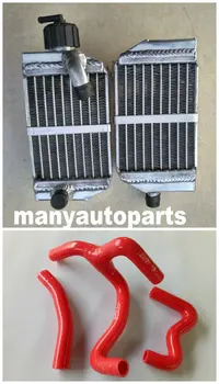 Алуминиев радиатор + червен маркуч за KTM 50 SX SXS MINI 50cc 49cc 2012-2017 12 13 14 15 16 17 2014 2015