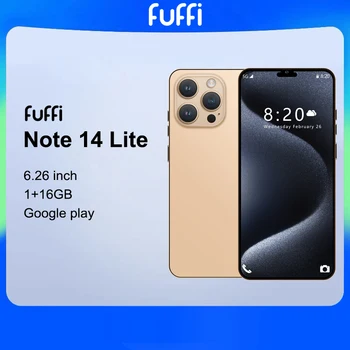 FUFFI Забележка 14 Lite Мобилни телефони 6.26 инча 16GB ROM 1GB RAM 2500mAh батерия смартфон Android Google Play магазин Нов мобилен телефон