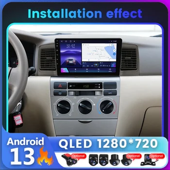 2din Carplay DSP QLED екран Android 13 8+128G Автомобилно радио за Toyota COROLLA EX 2007-2012 Мултимедиен видео плейър GPS стерео 2din