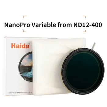 Haida NanoPro Променлива неутрална плътност 1.2 до 2.7 Филтър (4 до 9-стоп) Регулируеми кръгли стъклени филтри 52 55 58 62 67 72 77 82 95mm