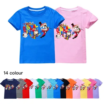 2024 Невероятният дигитален цирк 3D T Shirt Summer Short Sleeve Tees Детски анимационни графични тениски Момчета Момичета Harajuku Аниме Топ