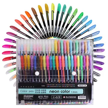 12/24Pcs метални блясък цветове гел писалки за училище офис възрастни книжка за оцветяване списания рисуване изкуство маркери промоция писалка