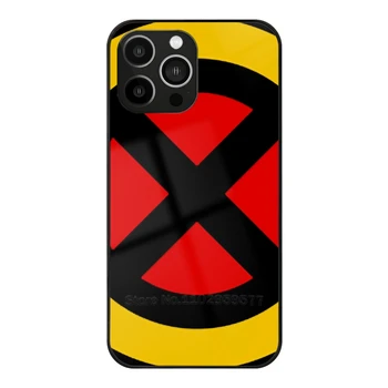 X лого телефон случай стъкло за Iphone14 13 11 12 Pro Max Mini Xr X Xs 6 7 8 Plus Cover Logo Kings Logo Txt Monsta Punk Kpop Tesla