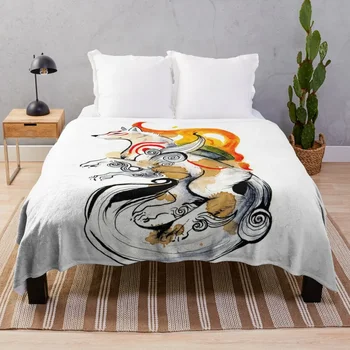 Okami Amaterasu Хвърли одеяло кариран спален чувал меки плюшени карирани одеяла