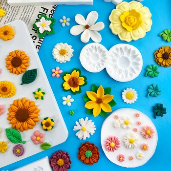 Силиконова форма за цветя за обеци от полимерна глина | Малки обеци Daisy DIY Силиконов молд | Гъвкава смола фондан мухъл | Клей евреин