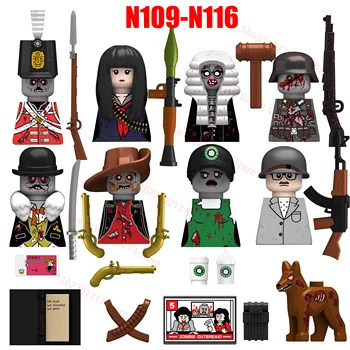 Ужас мини екшън фигури тухли събрание Fusako Micah зомби Хелоуин строителни блокове играчки за деца N115 N116 N111 N112