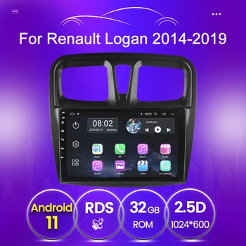 2G+32G Авто радио GPS навигация За Renault Logan 2 Sandero 2 2014 2015 2016 2017 2018 2019 2.5D кола мултимедиен видео плейър