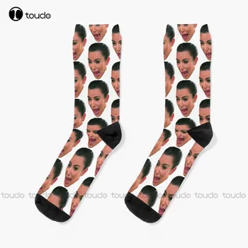 Ким плаче Запад чорапи мъжки черни чорапи Коледа мода Нова година подарък унисекс възрастен тийнейджър младежки чорапи 360 ° цифров печат по поръчка