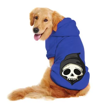Ужас сладък скелет куче пуловер къс ръкав костюм домашен любимец пуловер плътен цвят хлабав удобни куче дрехи Sueter пара Perros