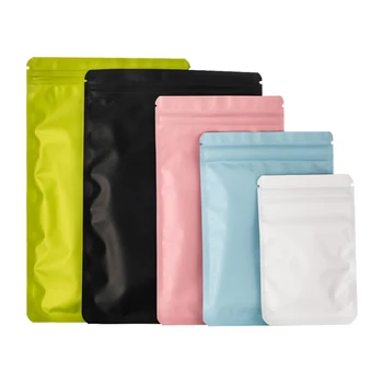 48pcsThick миризма доказателство Mylar чанти двустранен цвят пластмасови опаковки торбичка обеци дребно съхранение торбичка подарък Zip заключване чанта