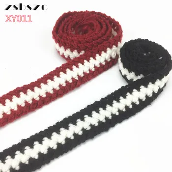50y черен червен копринена вълна дантела DIY облекло аксесоари Аксесоари за шапки Дантелена шапка лента за коса XY011