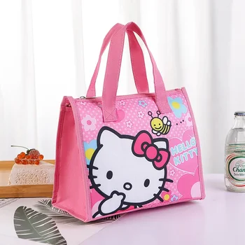 Sanrio Здравей Кити Кутия за обяд чанта чанта Термо обяд чанта Моята мелодия Кутия за обяд чанта за съхранение Детски сладък платно Бенто