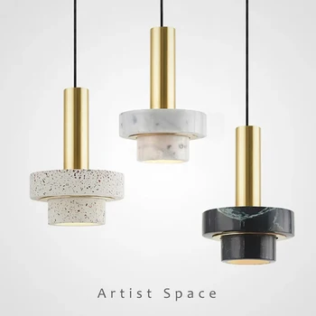 Модерен скандинавски дизайн мрамор LED висулка лампа за хол спалня трапезария кухня нощно легло бар декорация полилей светлина