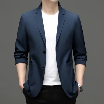 5917 -2023 Мъжка мода ежедневен малък костюм мъжки корейски 66 версия на тънък костюм яке плътен цвят яке