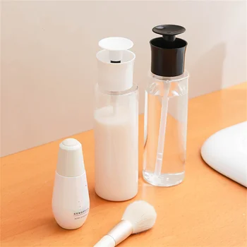 Многофункционален преносим дозатор бутилка за пътуване преса бутилка прозрачна видима пластмасова бутилка за съхранение на течност за мляко