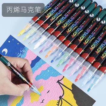 12/24/36 Цветове маркери писалка комплект живопис четка рисуване манга хайлайтър училище изкуство доставки рожден ден мода подарък за деца